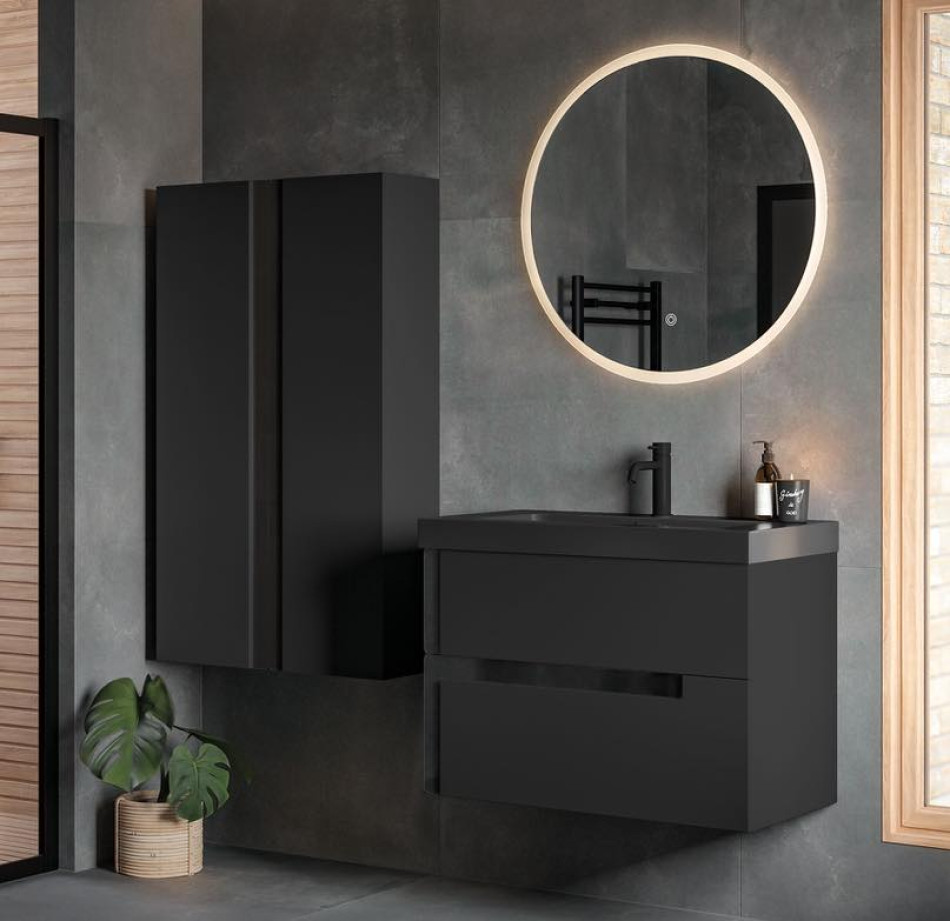 Dark grey vanity unit